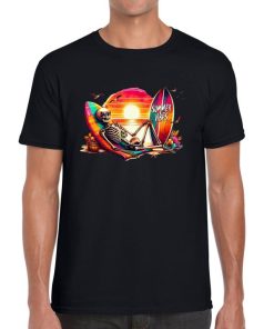 Summer Vibes Skeleton Funny Humour Novelty Tee Mens Ladies Unisex T-shirt