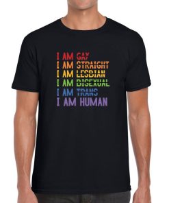 Human LQBTQ+ Pride Tee Mens Ladies Unisex T-shirt