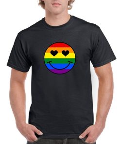 Rainbow Smiley LQBTQ+ Pride Tee Mens Ladies Unisex T-shirt