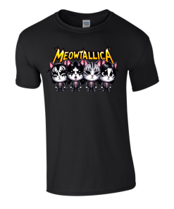 Meowtallica Novelty Funny Gift Tee Mens Unisex T-shirt