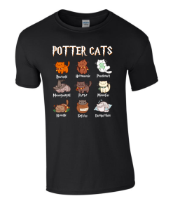 Potter Cats Novelty Funny Gift Tee Mens Unisex T-shirt